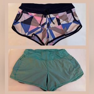 Lot of 2 ATHLETA Shorts Womens S Gym Pockets Stretch Drawstring Run Hike Outdoor